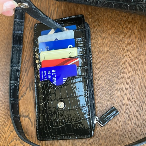 Giani Bernini crocodile look shoulder bag and matching wallet, perfect condition - Picture 5 of 11